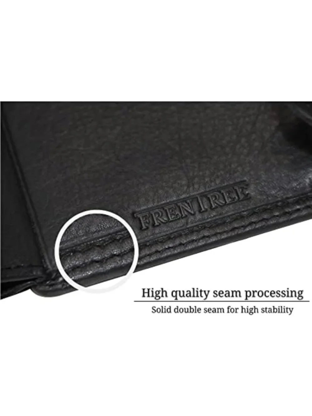 Men's Trifold Nappa Leather Wallet - RFID Protection, 15 Card Slots, Black